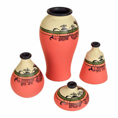 Handpainted Earthen Vases with Madhubani Tattoo Art - Decor & Living - 3