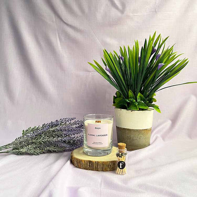 Floral Lavender Glass Jar Candle - Decor & Living - 3