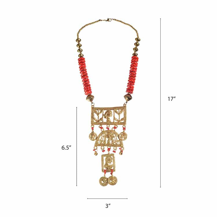 Butterflies in Garden' Handcrafted Tribal Dhokra Necklace - Fashion & Lifestyle - 5