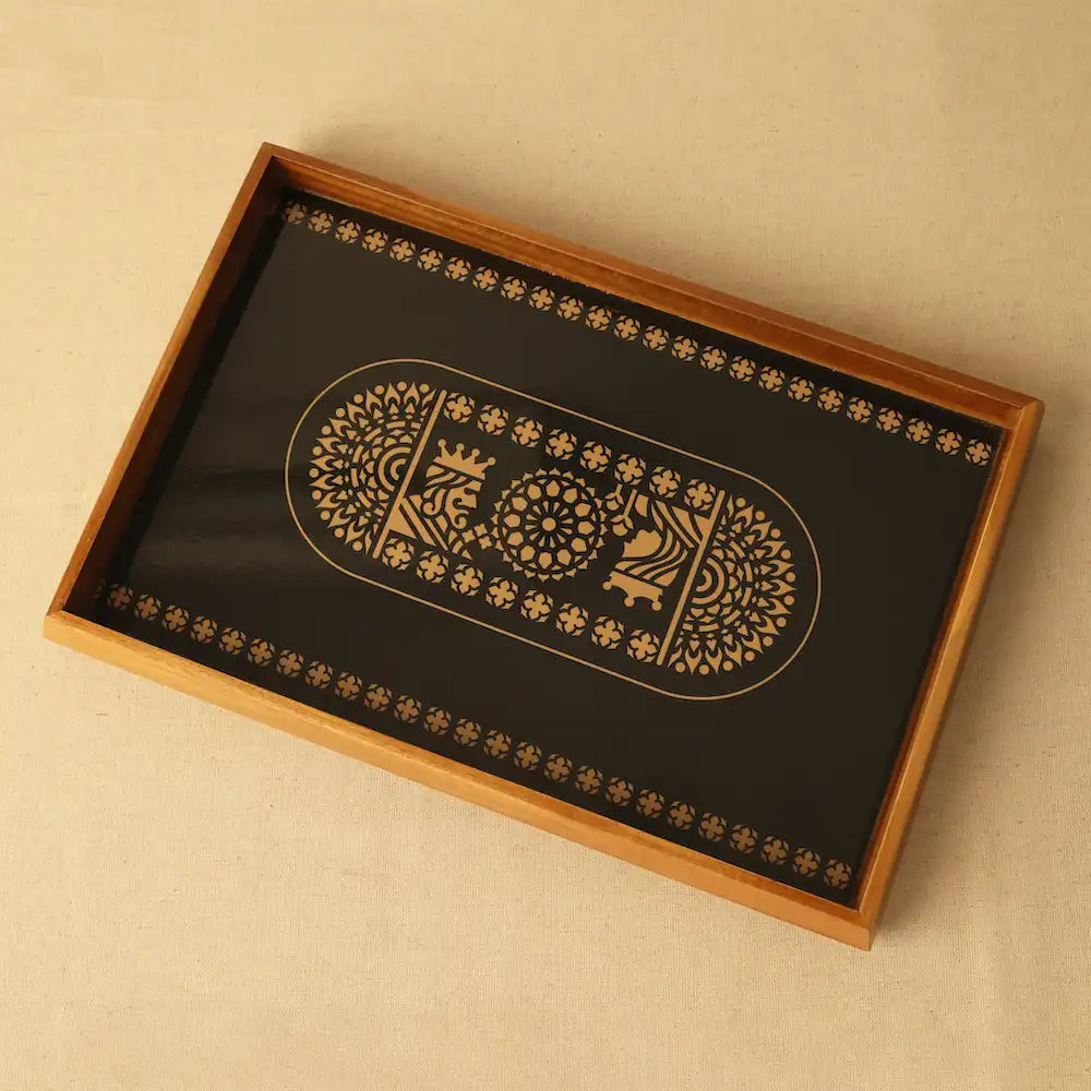 Gold King Queen Rectangle Tray