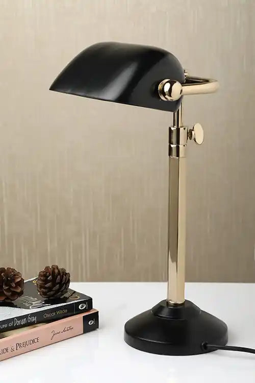 Black Aluminium Handcrafted Adjustable Study Bankers Lamp-70-953-46