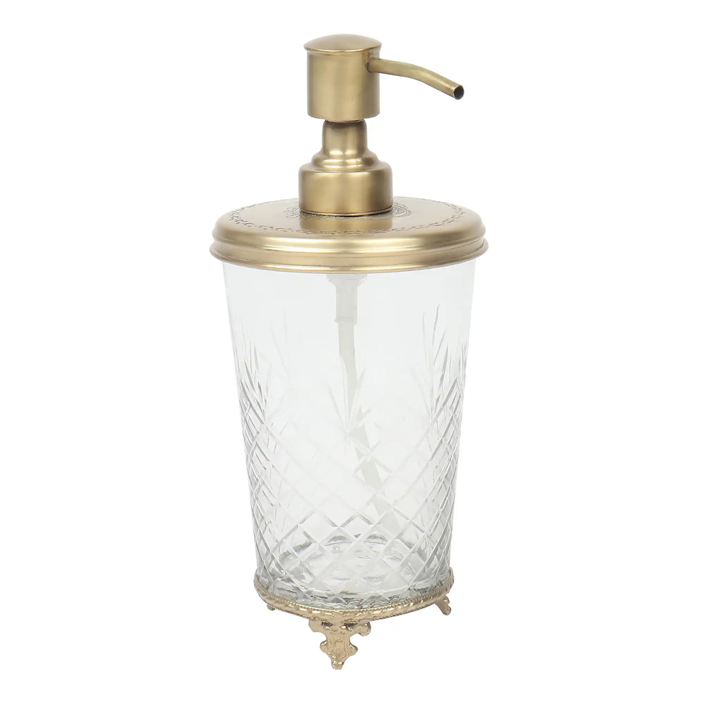 Vintage Brass & Glass Soap Dispenser Gold 80-047-21