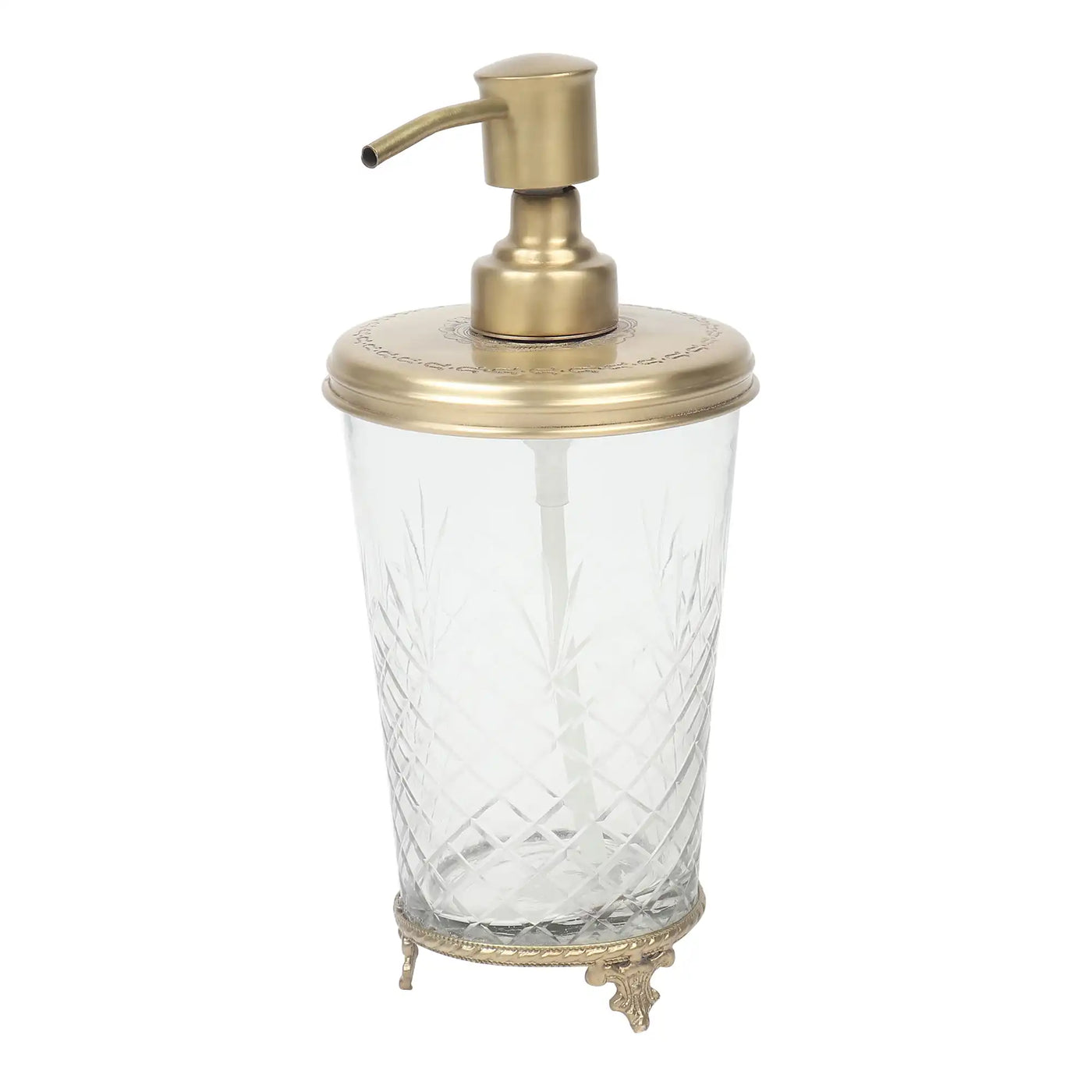 Vintage Brass & Glass Soap Dispenser Gold 80-047-21