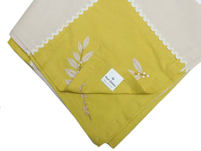 Embroided Lemon & Beige Table Cover - Dining & Kitchen - 5