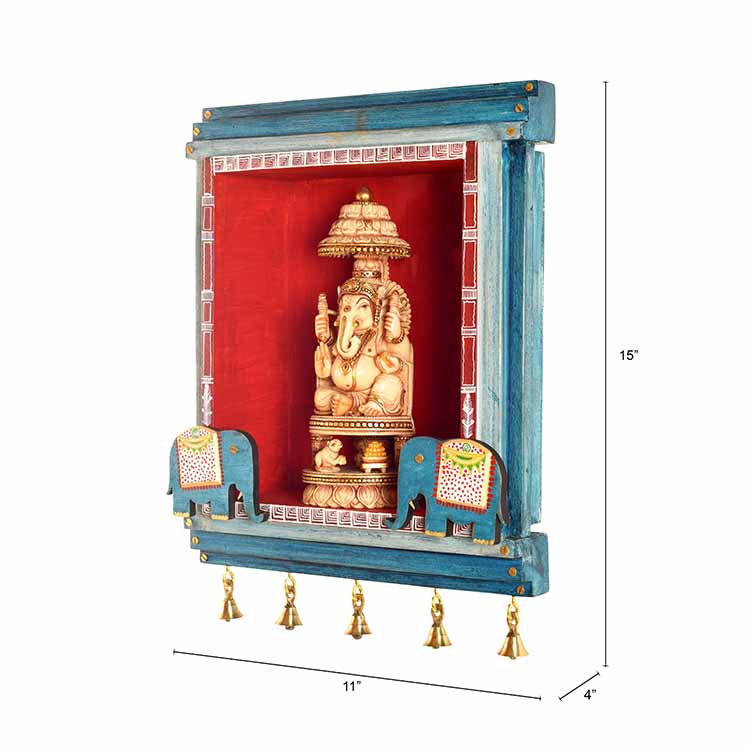 Handcrafted Turquoise Hanging Jharokha - Storage & Utilities - 4