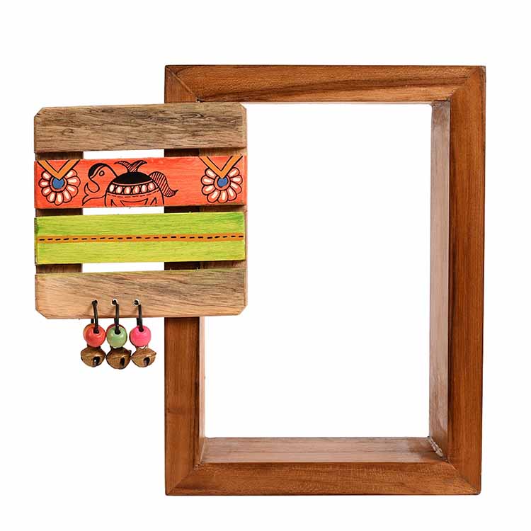 Wall Decor Square Coaster Handcrafted Wooden Shelves - Set of 2 (9x2.7x8") - Storage & Utilities - 3