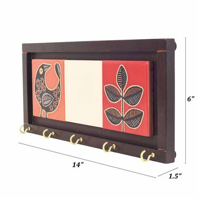 Pichhwai Handcrafted Tiles Key Holder Panel - Wall Decor - 4