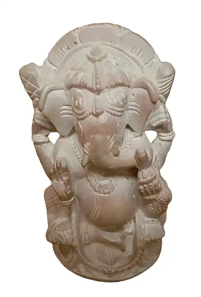 Vastu Ganesha Murti in Pink Stone S-99-80