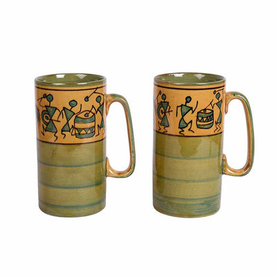 Mug Ceramic Yellow Warli - Set of 2 - Dining & Kitchen - 5