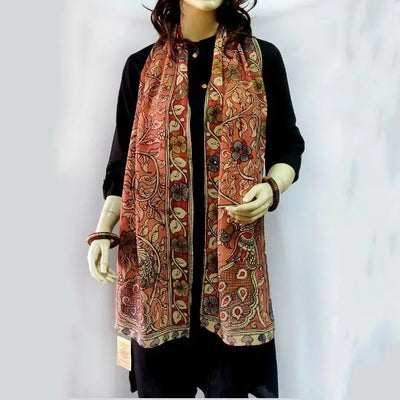 Imperial Red Crepe Stole - Fashion & Lifestyle - 1