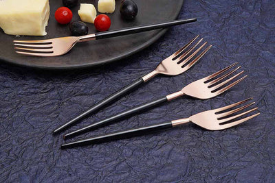 Black & Rose Gold Table Fork (Set of 4) - Dining & Kitchen - 2