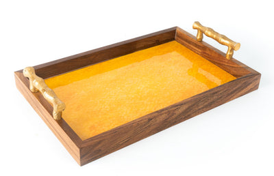 Wooden Tray - Water Colour Yellow - Dining & Kitchen - 3