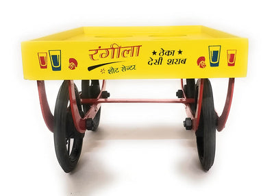 Ek Do Dhai Rangeel Cart with Shot Glass Set of 6 - Dining & Kitchen - 3