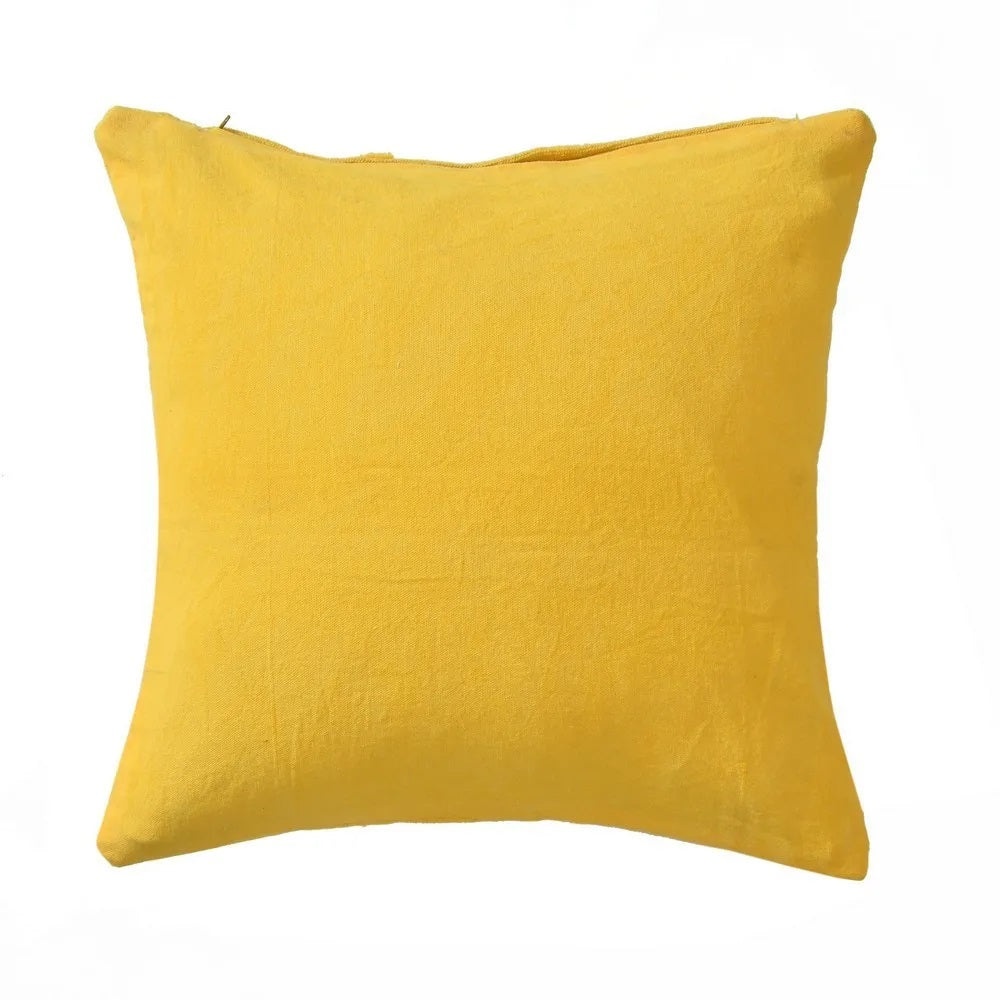 Small Diamonds Barfi Tufted Cushion Cover, Yellow - Decor & Living - 3