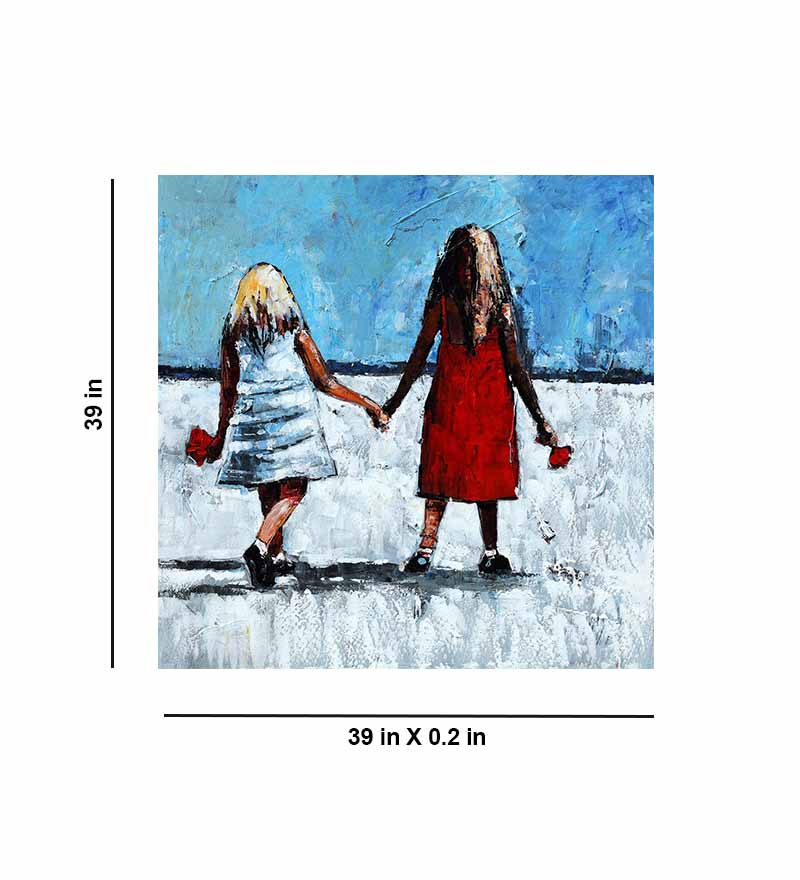 Sisters Walking Hand in Hand - Wall Decor - 3