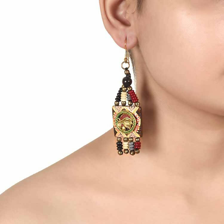 The Empress Handcrafted Tribal Dhokra Earrings in Multicolour - Fashion & Lifestyle - 2