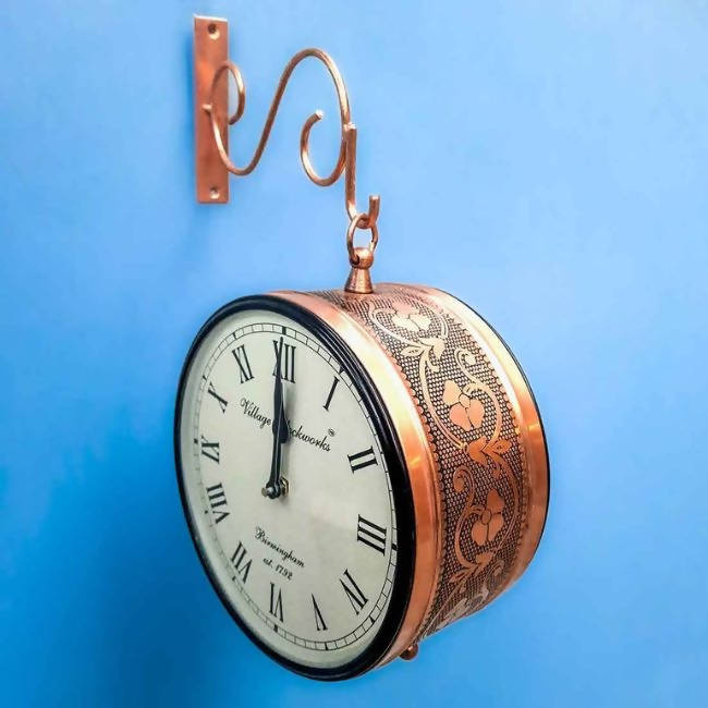 Copper Brass Analog Railway Clock