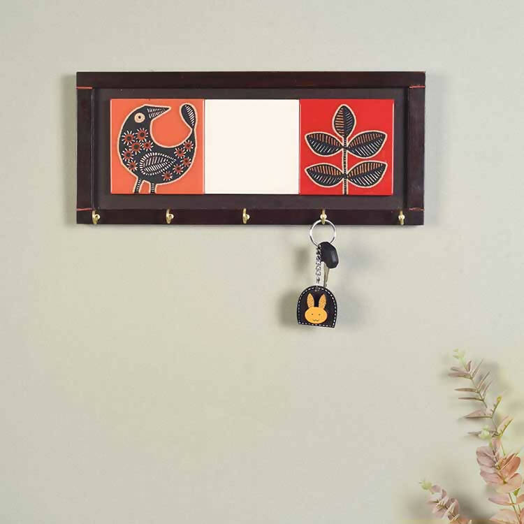 Pichhwai Handcrafted Tiles Key Holder Panel - Wall Decor - 1