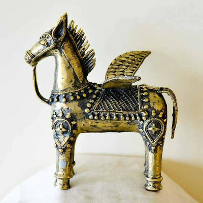 Dokra Statue Pegasus or Horse with Wings DS-008 - Decor & Living - 1