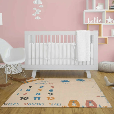 Cotton Printed Baby, Kids Mat, Height Chart, Animals - Decor & Living - 1
