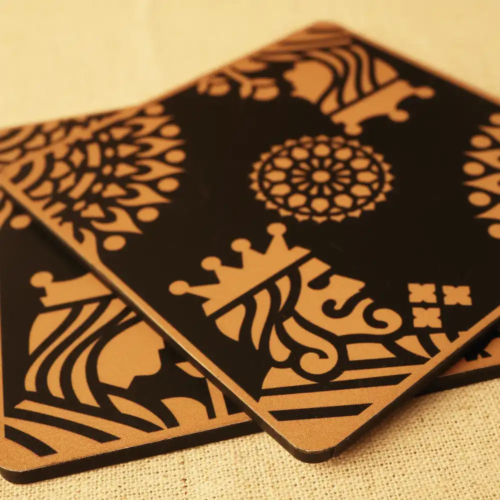 Gold King Queen Coaster (Set of 6)