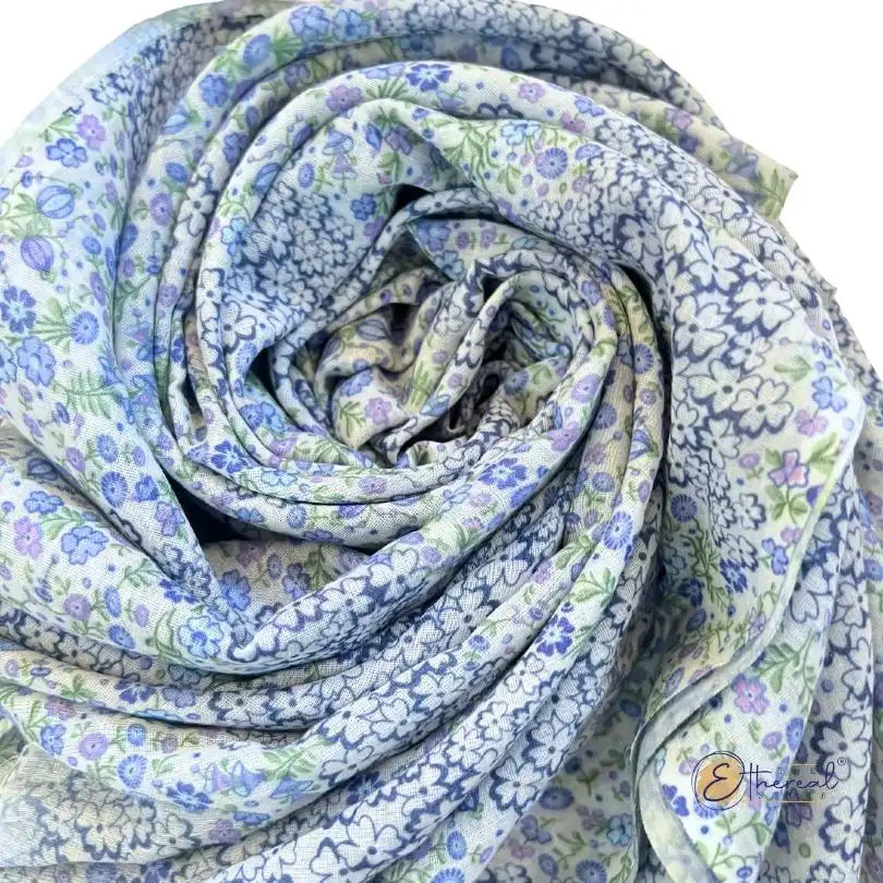 Purple Flower Printed Stole - Lifestyle Accessories - 2
