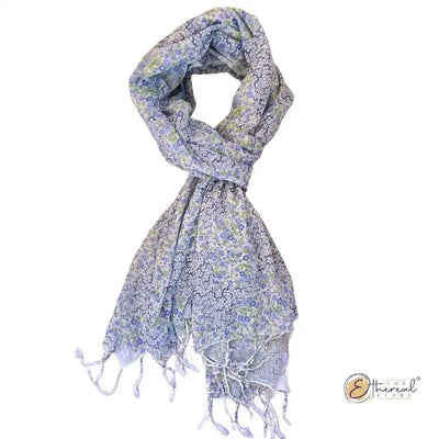 Purple Flower Printed Stole - Lifestyle Accessories - 5