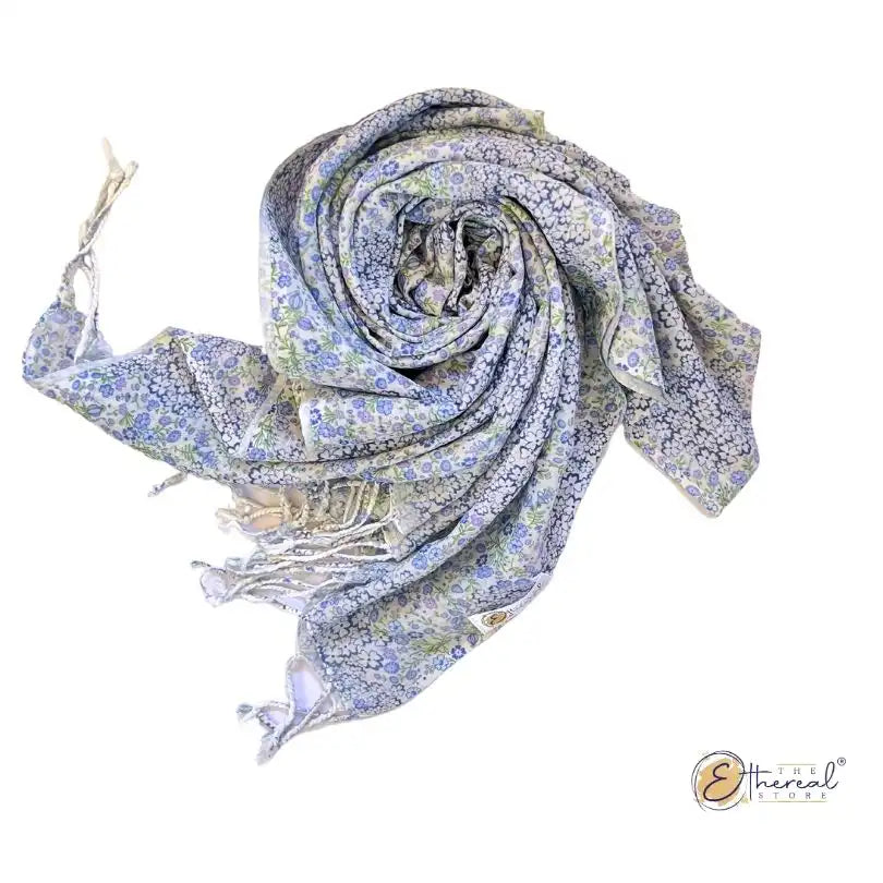 Purple Flower Printed Stole - Lifestyle Accessories - 8
