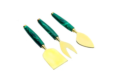 Green Stone Dust with Stainless Steel Cheese Server - Set of 3 - Dining & Kitchen - 3