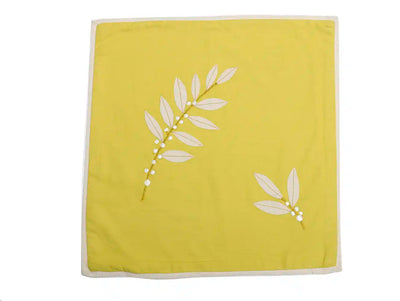 Embroided Lemon & Beige Cushion Covers - Set of 2 - Furnishing & Utilities - 7