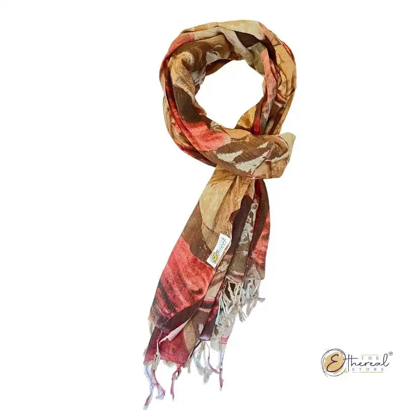 Red & Beige Geometry Printed Stole - Lifestyle Accessories - 6