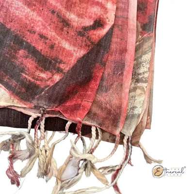 Red & Beige Geometry Printed Stole - Lifestyle Accessories - 8