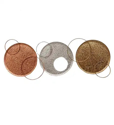 Gold, Copper & Silver Double Ring Wall Decor Set of 3