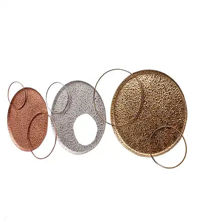 Gold, Copper & Silver Double Ring Wall Decor Set of 3