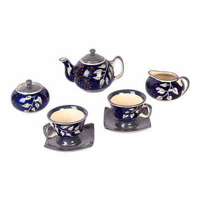 Blooming Leaves Tea Set w/Cups, Saucer & Creamer - Dining & Kitchen - 2