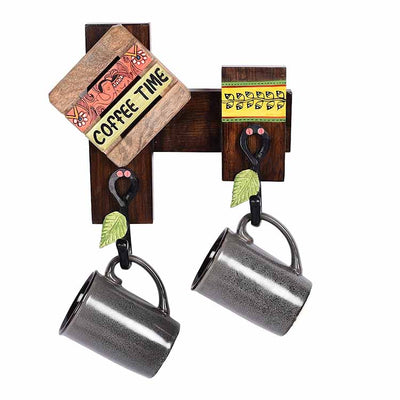 Cup Holder Handcrafted Wall Mounted & 2 Mugs - Set of 3 - Dining & Kitchen - 7