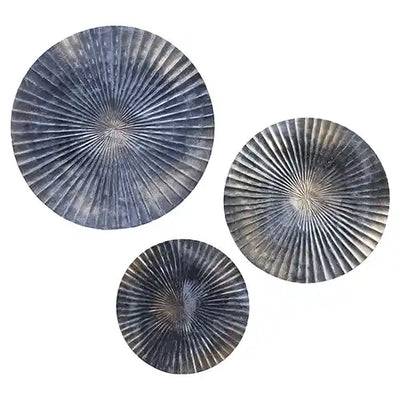 Grey & Gold Hammered Wall Decor Set of 3