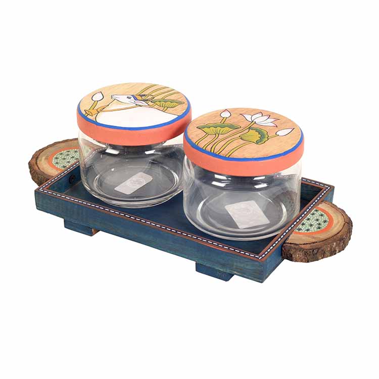 Pichhwai Leela Snacks Storage Jars and Tray - Dining & Kitchen - 2