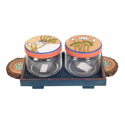 Pichhwai Leela Snacks Storage Jars and Tray - Dining & Kitchen - 3