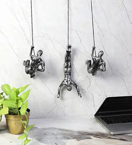 Hanging Men With Chain Wall Art Set of 3