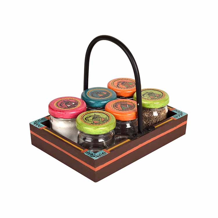 Colourful Condiment Containers with Tray - Set of 6 - Dining & Kitchen - 3