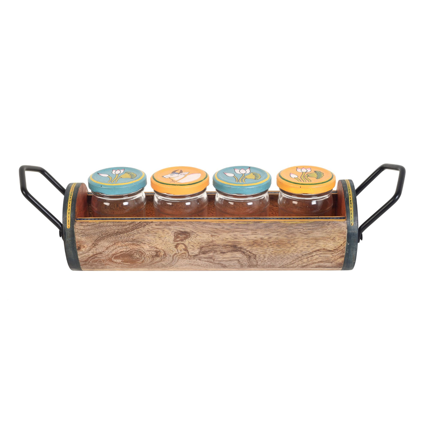 Pichhwai Art Pickle Serving Jars and Tray - Dining & Kitchen - 2
