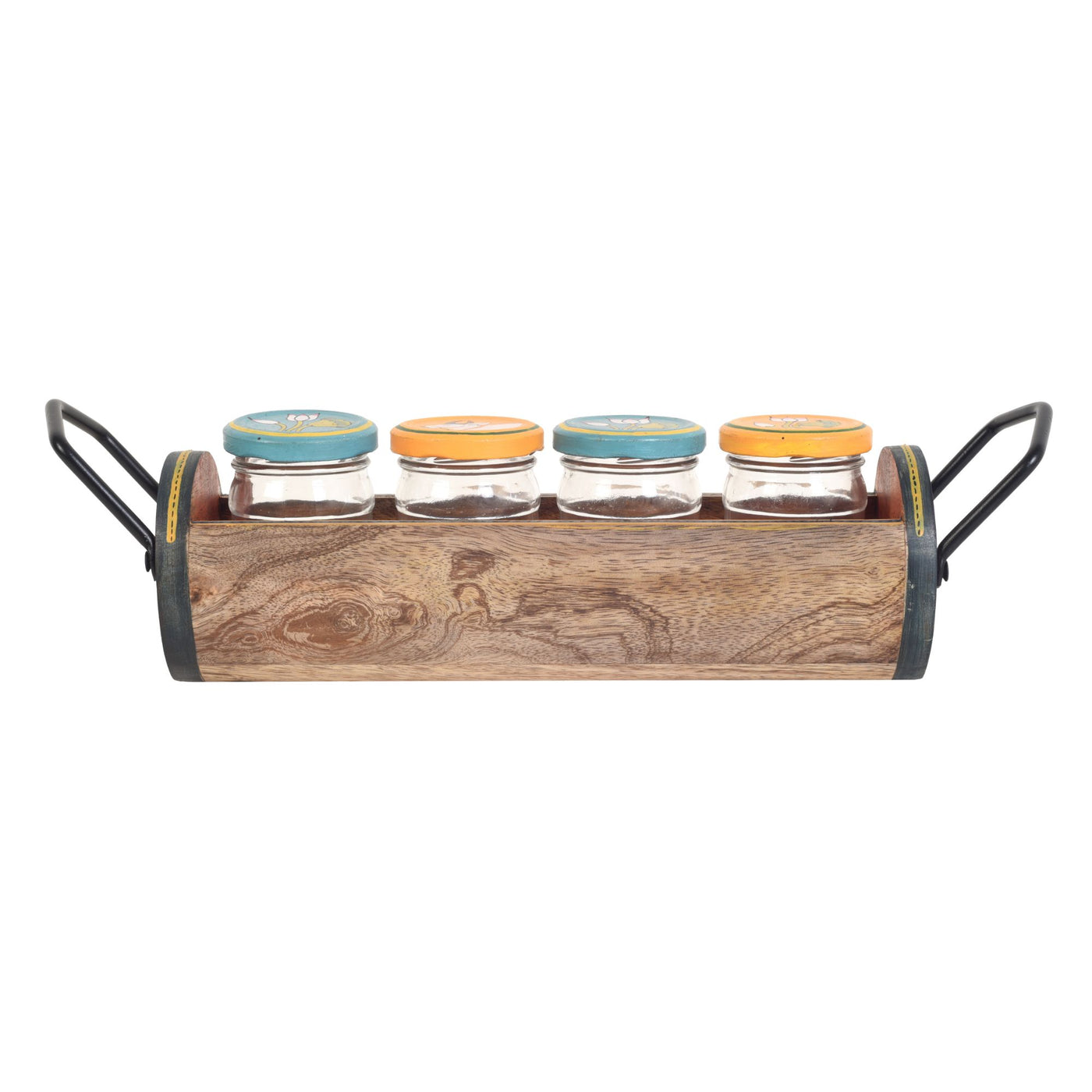 Pichhwai Art Pickle Serving Jars and Tray - Dining & Kitchen - 5