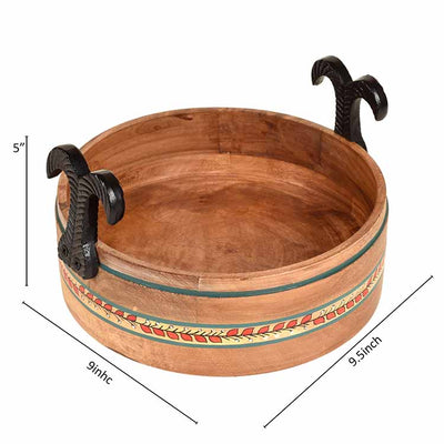 Rosho Fruit Basket Handcrafted in Mango Wood - Dining & Kitchen - 4