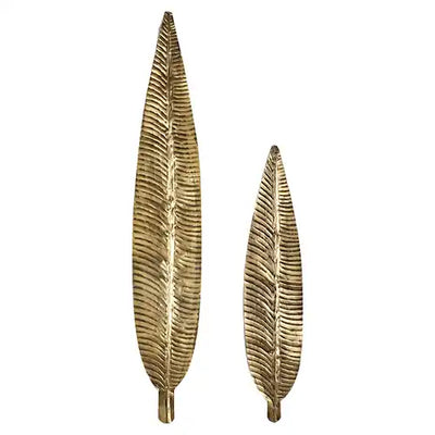 Long Antique Leaves Wall Decor Set of 2