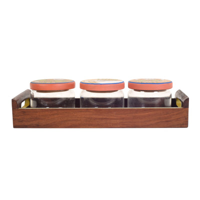 Pichhwai Leela Snacks Storage Jars - Set of 3 - Dining & Kitchen - 3