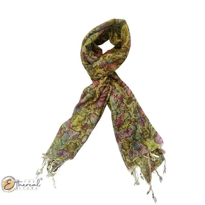 Green Snakeskin Printed Stole - Lifestyle Accessories - 3