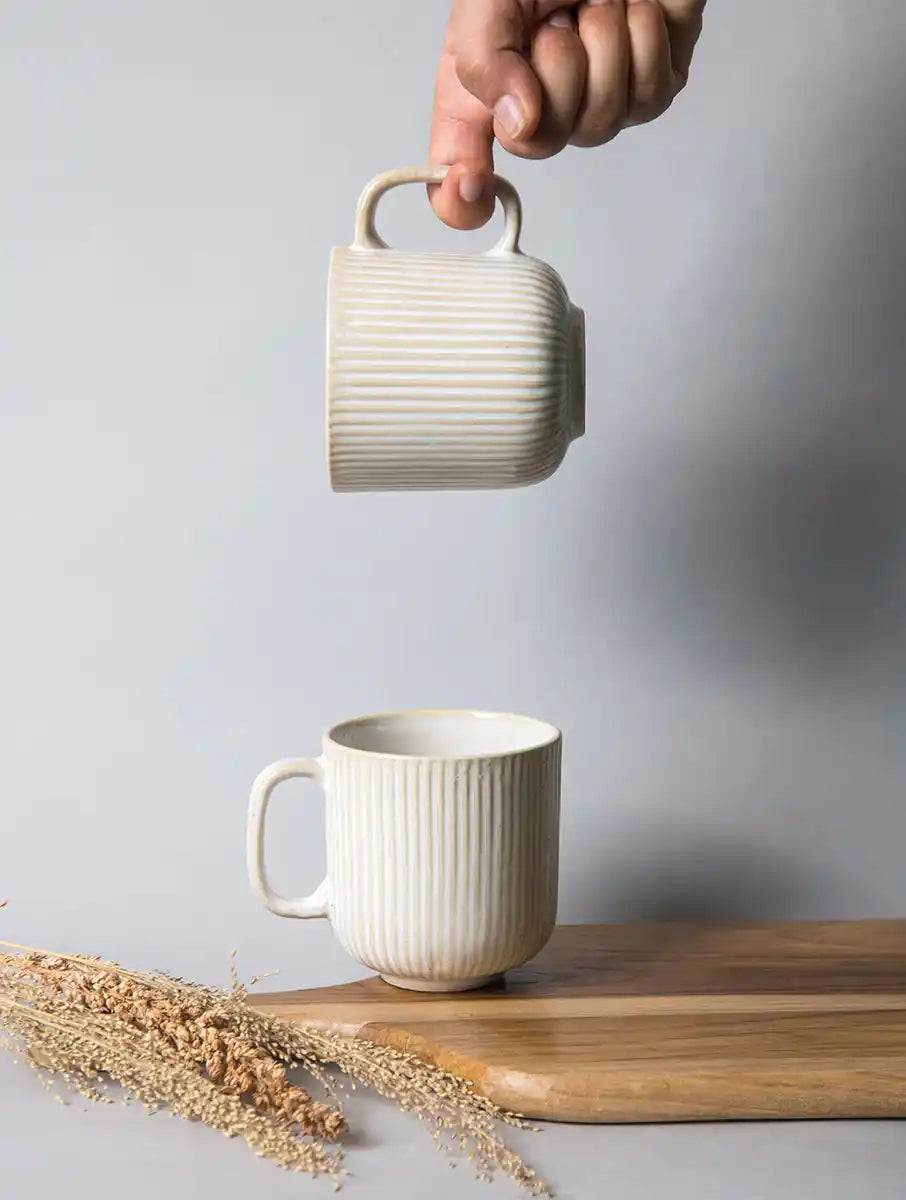 Striped Ivory Mug (Set of 2) - Dining & Kitchen - 2