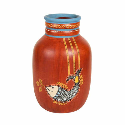 Happy Fish Rustic Red Vase (5x5x8") - Decor & Living - 2