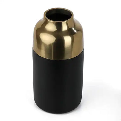 "Cylindrical Deidra" Wood Large Gold Vase- 52-003-30-2